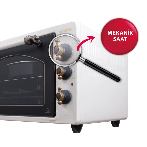 Simfer 3495 Retro Bej 34 Litre Statik Midi/Mini Fırın - 4