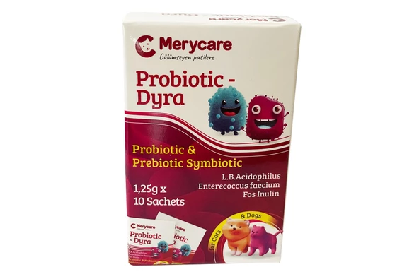 Kedi ve Köpekler için Probiyotik Dyra Prebiyotik Simbiyotik 10 Saşex1,25gr - 3