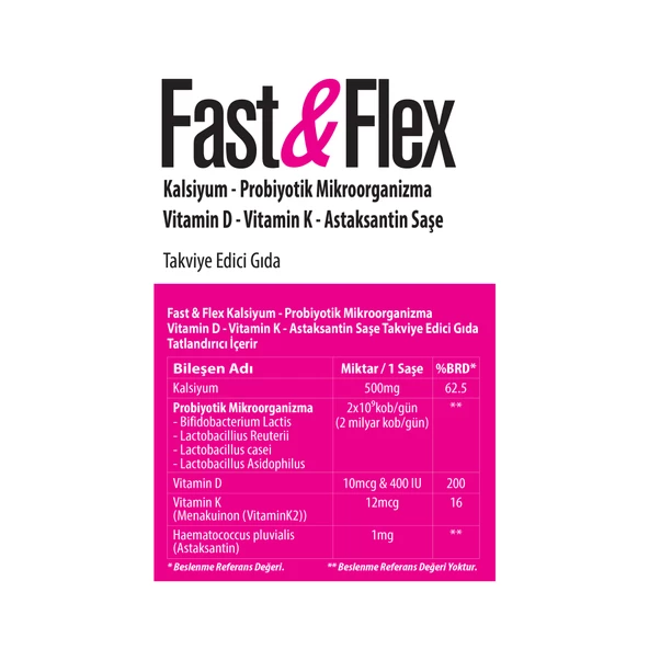 Fastflex Probiyotik D3K2 Astaksantin Kalsiyum içeren 25 Saşe - 5