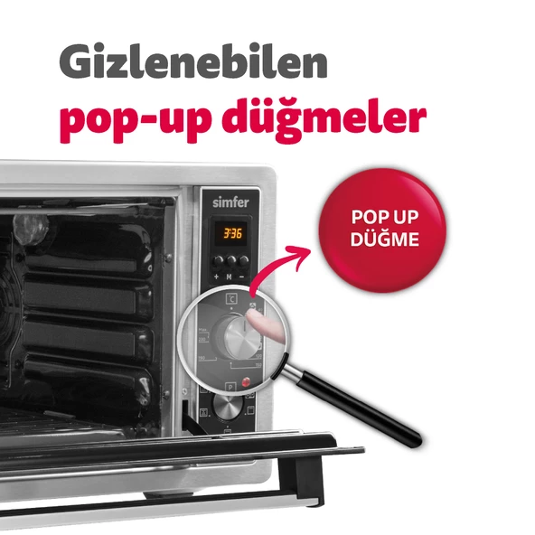 Simfer 4559 İnox 45 Litre Turbo Midi/Mini Fırın - 5