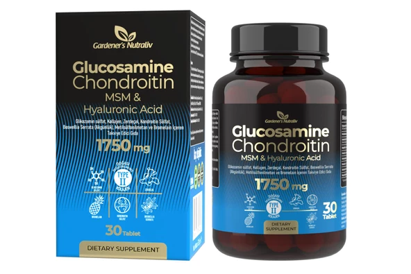 Glukozamin MSM Chondroitin Kolajen Hyaluronik asit Bromelain Boswellia Zerdeçal içeren 30 Tablet