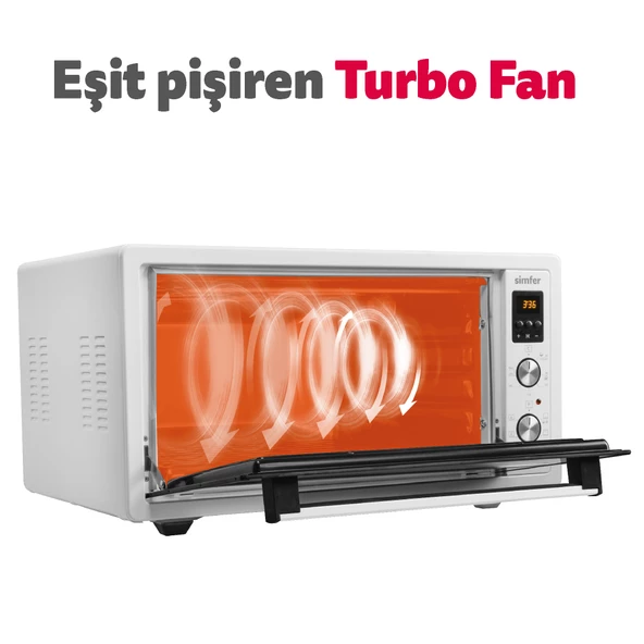 Simfer 4558 Beyaz 45 Litre Turbo Midi Fırın - 7