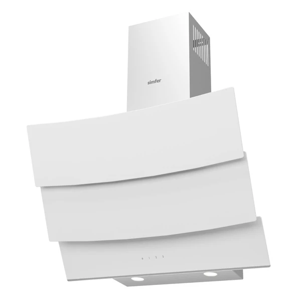 Simfer 8707 60Cm Beyaz Eğik Dokunmatik Cam Davlumbaz - Resim 2