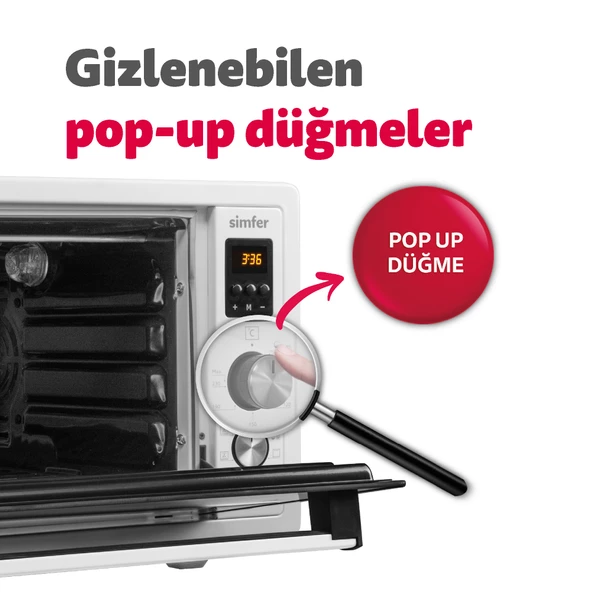 Simfer 4558 Beyaz 45 Litre Turbo Midi Fırın - 5