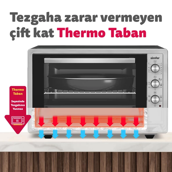 Simfer 7003 İnox Gri 70 Litre Turbo Midi/Mini Fırın - 10