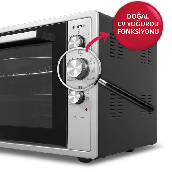 Simfer 7003 İnox Gri 70 Litre Turbo Midi/Mini Fırın - 5