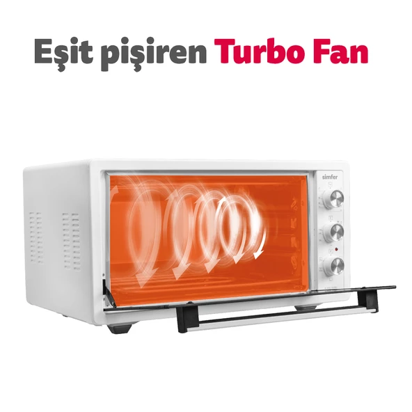 Simfer 4502 Beyaz 45 Litre Turbo Midi/Mini Fırın - 5