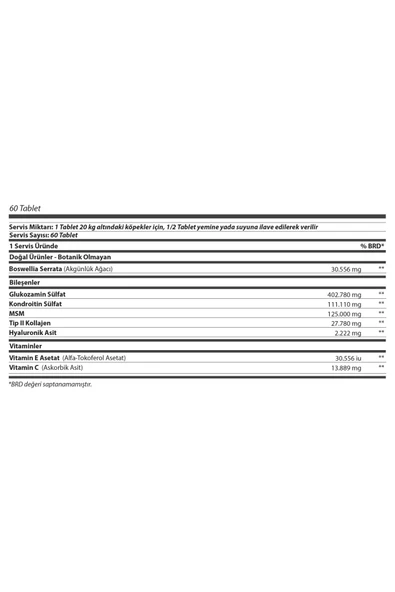 Köpekler İçin Glycotendo 60 Tablet - 2