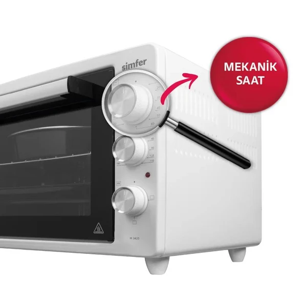 Simfer 3420 Beyaz 34 Litre Statik Midi/Mini Fırın - 5
