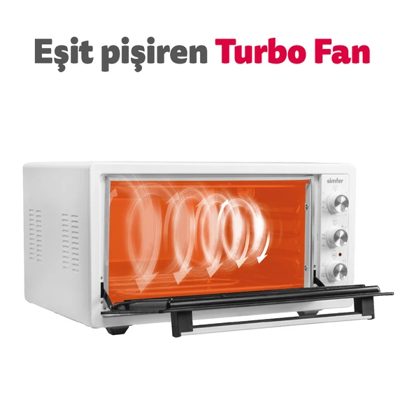Simfer 4552 Beyaz 45 Litre Turbo Midi/Mini Fırın - 6