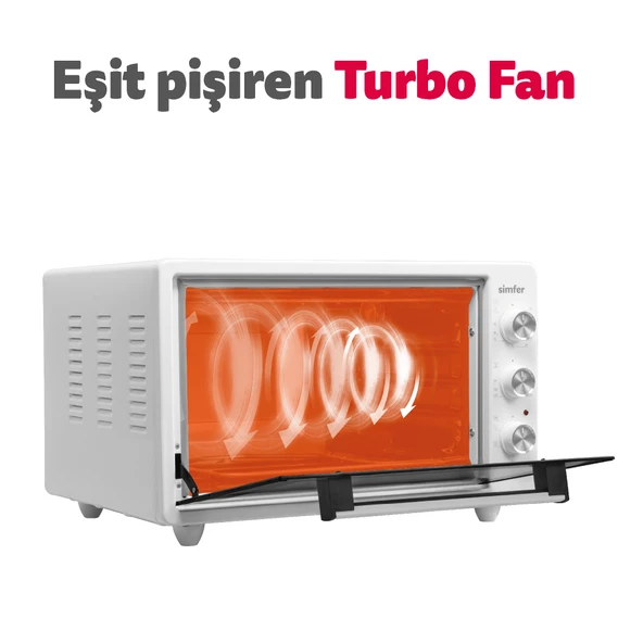 Simfer 4242 Beyaz 42 Litre Turbo Midi/Mini Fırın - 6