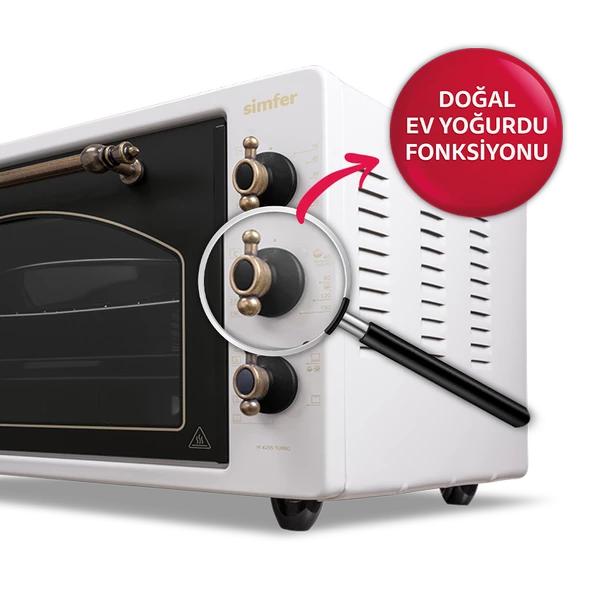 Simfer 4295 Retro Bej 42 Litre Turbo Midi/Mini Fırın - 4