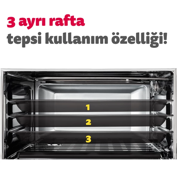 Simfer 4552 Beyaz 45 Litre Turbo Midi/Mini Fırın - 8