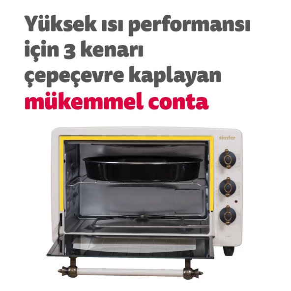 Simfer 3495 Retro Bej 34 Litre Statik Midi/Mini Fırın - 5