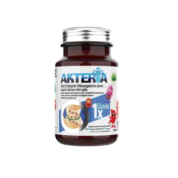 Akteria 23 farklı Probiyotik Mikroorganizma içeren 30 Enterik Kapsül - 2