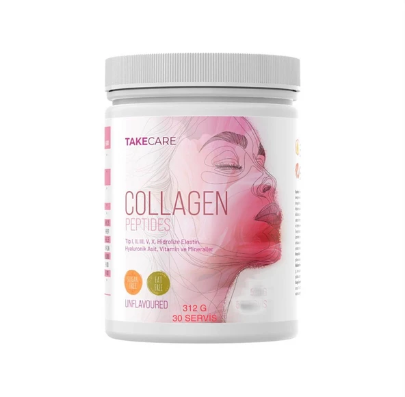 Takecare Collagen Peptides Tip I, II, III, V, X, Hidrolize Elastin, Hyaluronik Asit, Vitamin ve Mineraller