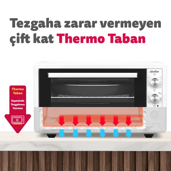 Simfer 4552 Beyaz 45 Litre Turbo Midi/Mini Fırın - 10