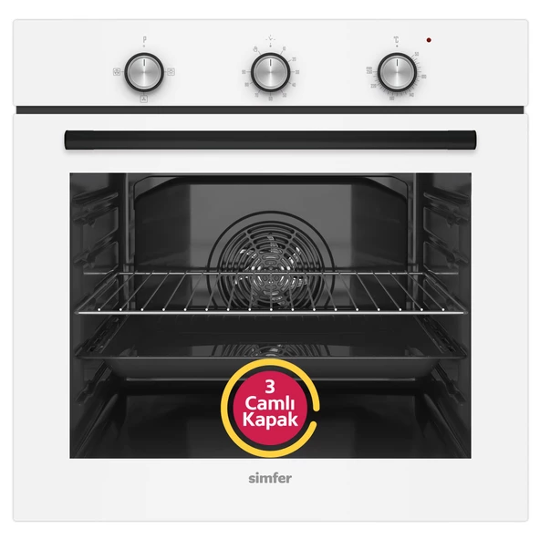 Simfer 4 Fonksiyon Trend Mekanik Beyaz Power Turbo Ankastre Set ( 8229 Fırın + 3048 Ocak + 8722 Davlumbaz) - 2