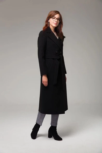 Tam Boy Kaşe Kaşmir Kaban - Resim 5