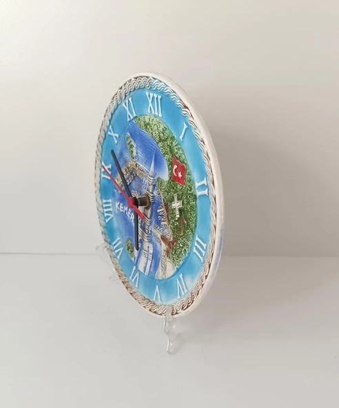 Saat Tabak Duvar Süsü Masa Saati Dekor Seramik - 3