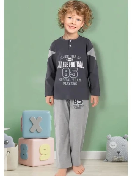 Doremi Erkek Çocuk Pijama Takımı füme - 2
