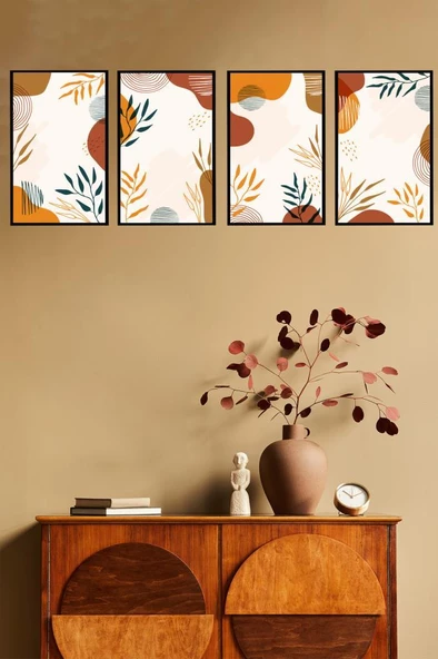 Veraart 4 Parça Çerçeve Görünümlü Mdf Bohem Tablo Seti - 3
