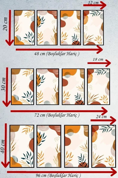 Veraart 4 Parça Çerçeve Görünümlü Mdf Bohem Tablo Seti - 2