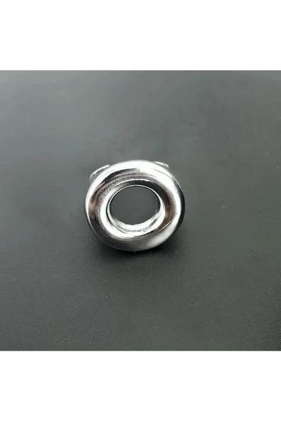 İçi Boş Halka Modeli Gümüş Kaplama Bijuteri Yüzük - Resim 2