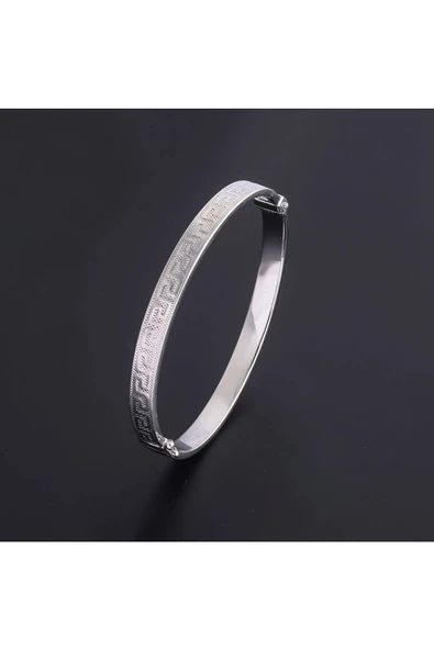 Gümüş (925 Ayar) Unisex Antik Roma Motifli Bileklik - Resim 2