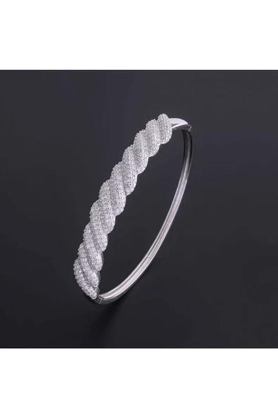 Taşlı Prenses Modeli Bilezik 925 Ayar Gümüş - Resim 2