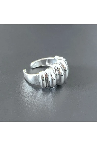 Tırtıllı Model Gümüş Kaplama Bijuteri Yüzük - Resim 2