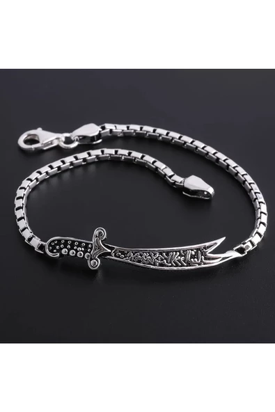 Gümüş (925 AYAR) Bay Zülfikar Kılıcı Zincir Bileklik ürün görseli