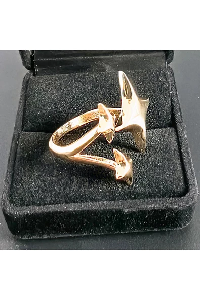 Üçlü Kutup Yıldızı Altın Kaplama Bijuteri Yüzük - Resim 2