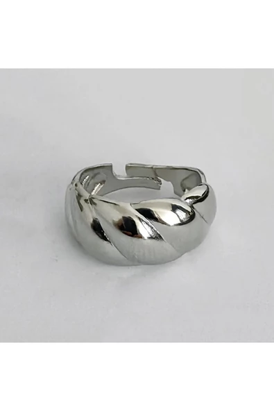 Kalın Burgu Model Gümüş Kaplama Bijuteri Yüzük