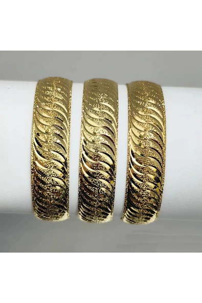 22 Ayar Altın Kaplama Es Modeli Bijuteri Bilezik - Resim 2