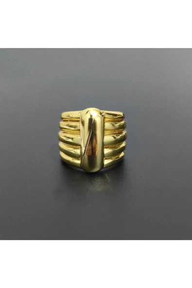 Beşli Altın Kaplama Bijuteri Yüzük - 2