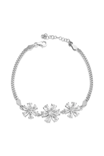 (925 AYAR) Gümüş Zirkon Taşlı Papatya Modeli Bileklik ürün görseli