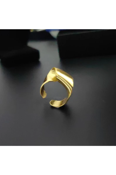 Kurdela Model Altın Kaplama Bijuteri Yüzük - Resim 2