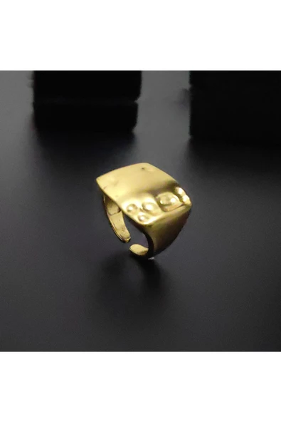 Eskitme Altın Kaplama Bijuteri Yüzük - 3