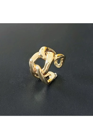 Zincir Modeli Altın Kaplama Bijuteri Yüzük ürün görseli