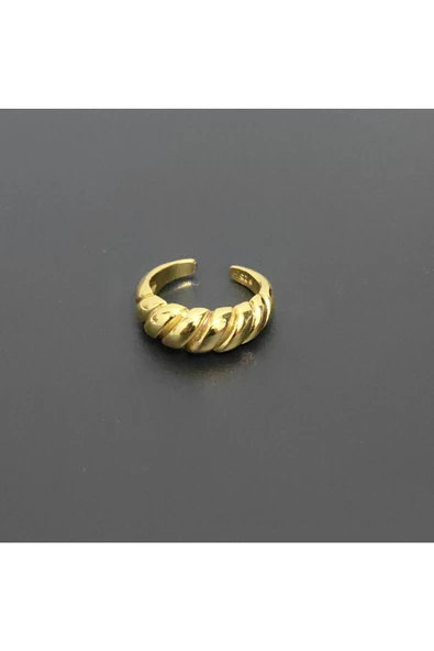 İnce Burgu Model Altın Kaplama Bijuteri Yüzük - Resim 2