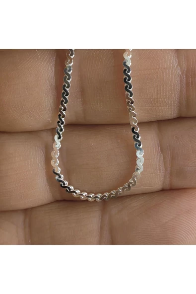 Zincir Kolye Ürgü Modeli 46 cm 925 Ayar Gümüş - 4