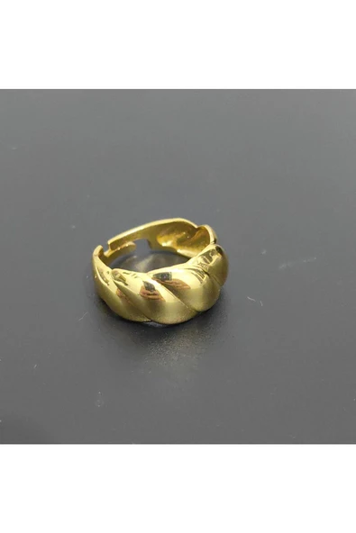 Kalın Burgu Model Altın Kaplama Bijuteri Yüzük - Resim 2