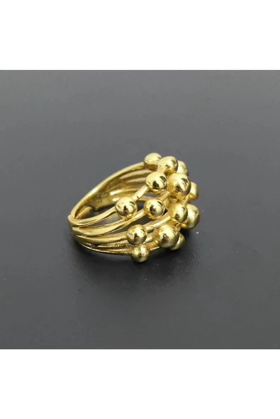 Üzüm Salkımı Model Altın Kaplama Bijuteri Yüzük ürün görseli