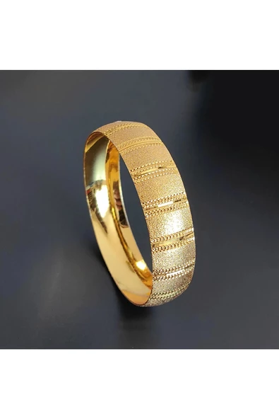 22 Ayar Altın Kaplama Noktalı lazerli Modeli Bijuteri Bilezik ürün görseli