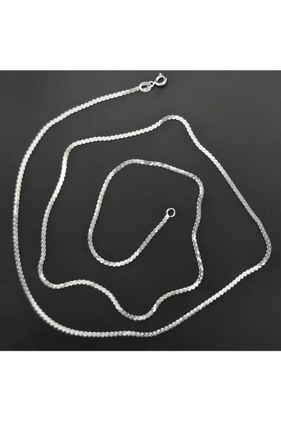 Zincir Kolye Ürgü Modeli 46 cm 925 Ayar Gümüş - 3