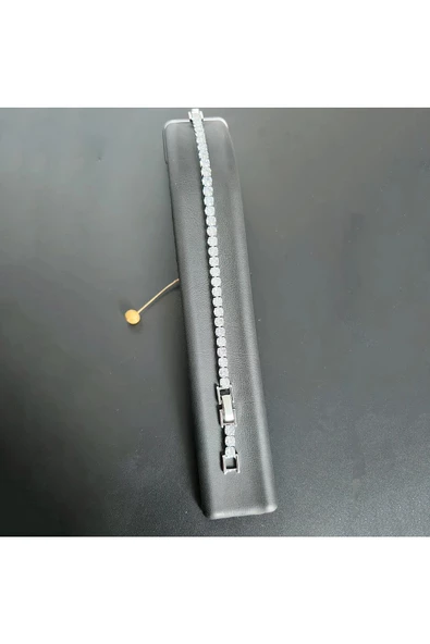 Suyolu Yuvarlak Taşlı Gümüş Kaplama Bijuteri Bileklik