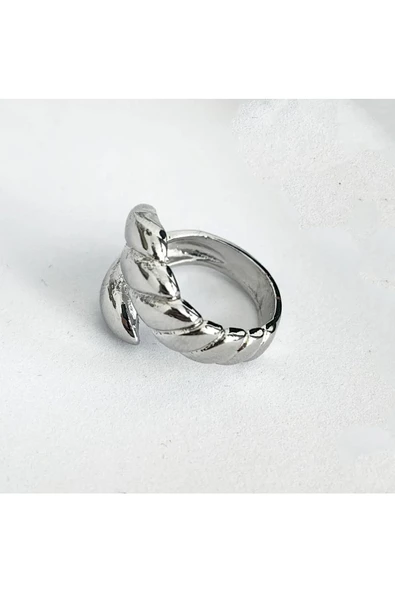İkili Damla Modeli Gümüş Kaplama Bijuteri Yüzük - 2