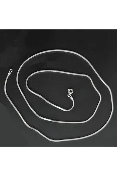 Unisex Sarmal  Zincir Kolye 52 cm 925 Ayar Gümüş - Resim 2