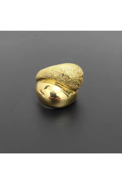 Lazer İşlemeli Damla Modeli 1 Altın Kaplama Bijuteri Yüzük